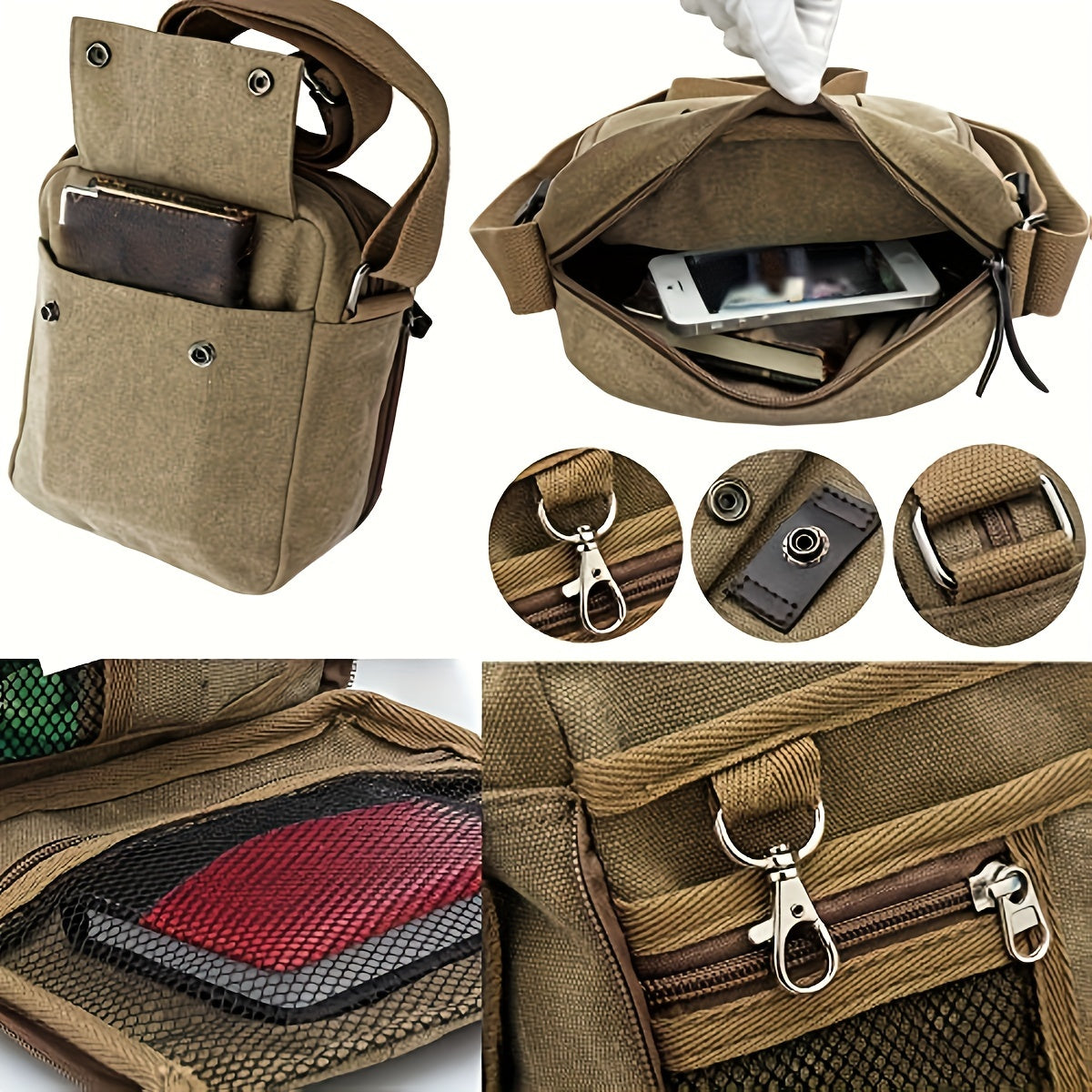 Casual Vintage Canvas Backpack - Multi-Pocket Duffel with Large Capacity