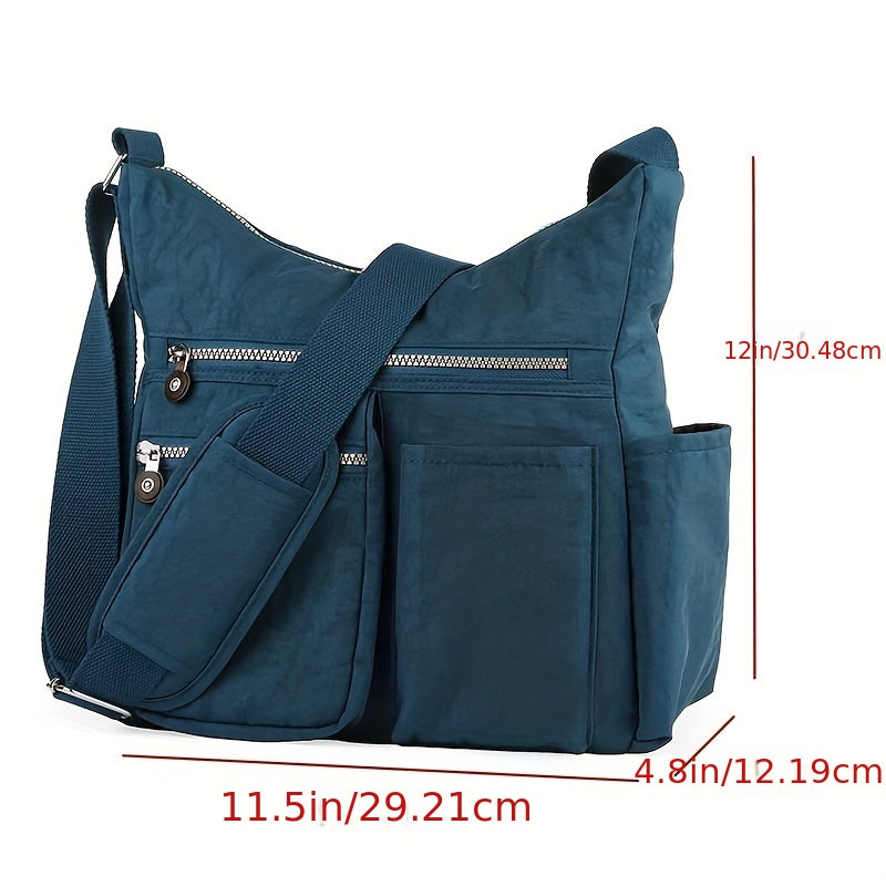 Waterproof Crossbody Bag - Anti-Theft RFID Pocket, Durable Nylon Messenger Bag