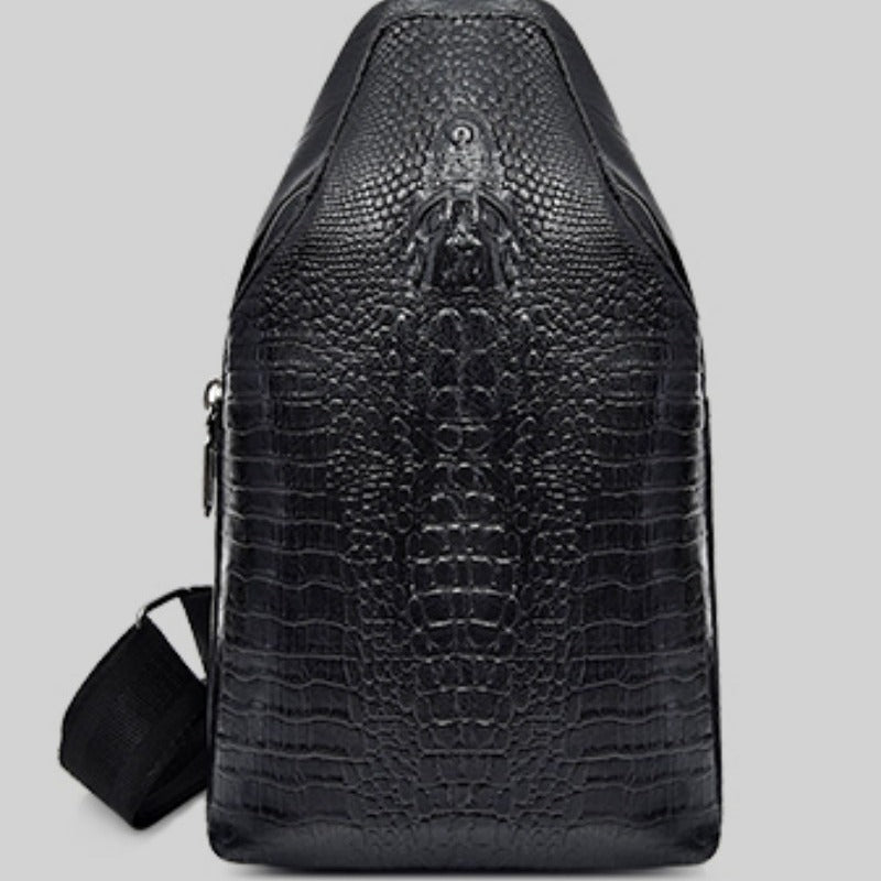 European and American Fashion Crocodile Pattern Waist Bag - Multifunctional Men's Shoulder Bag